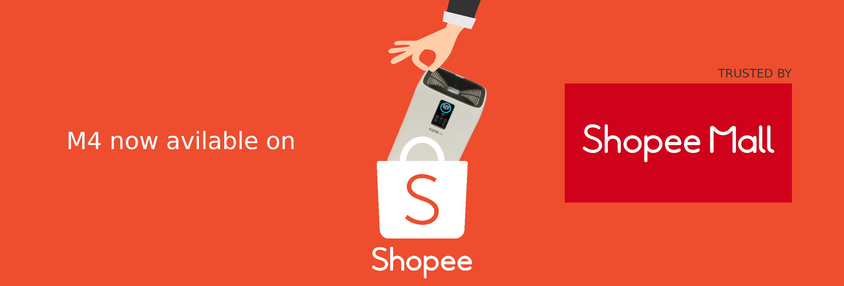 เครื่องฟอกอากาศ M4 สามารถสั่งซื้อ online ได้ทาง cura shopee mall shop